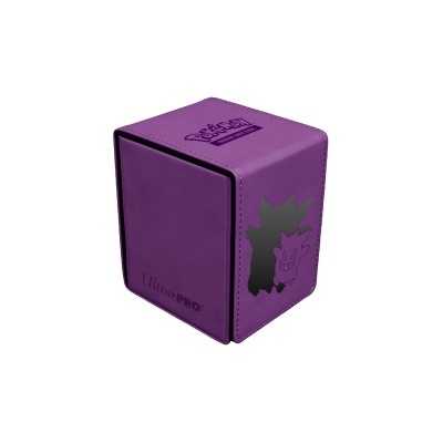 Estojo roxo para cartas Pokémon com o logo Ultra PRO