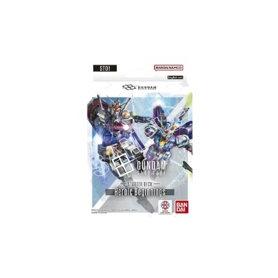 Pack de cartas Gundam War Extreme Starter Deck - Heroic Beginnings com ilustrações de robôs mecha