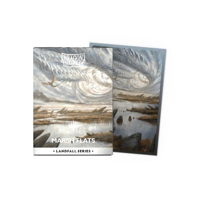 Caixa de suporte para cartas com ilustração de paisagem alagada e dragão