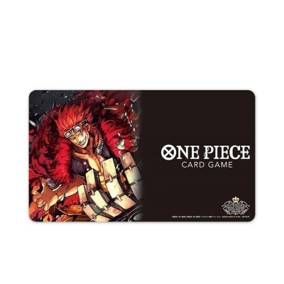 Tapete para jogo de cartas One Piece com personagem de cabelo vermelho e óculos