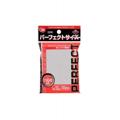 Pack de protetores para cartas KMC Classic Armour Perfect Size transparentes em embalagem plástica vermelha e branca.