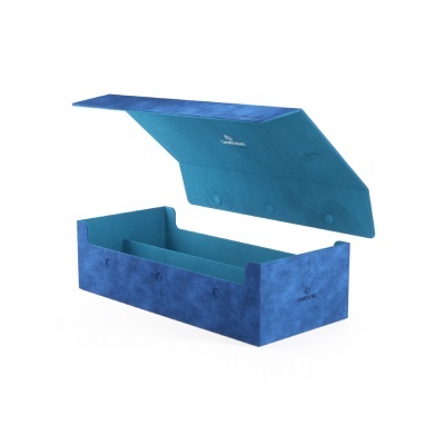 Caixa organizadora retangular azul aberta