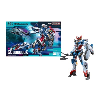 Pack modelismo HG BIO LUWX com robo branco azul vermelho e cinza e caixa azul com texto