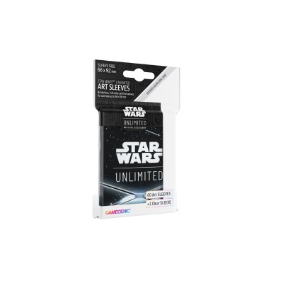Pacote de protetores para cartas Star Wars Unlimited com design preto e branco