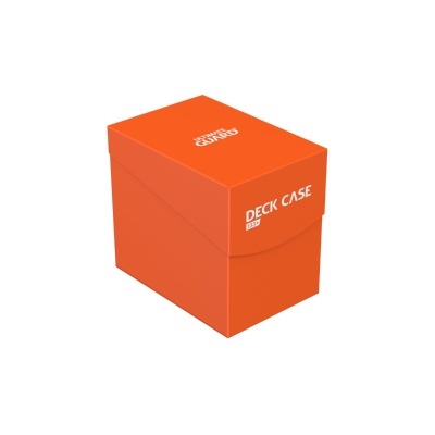 Caixa para baralho laranja com texto branco DECK CASE