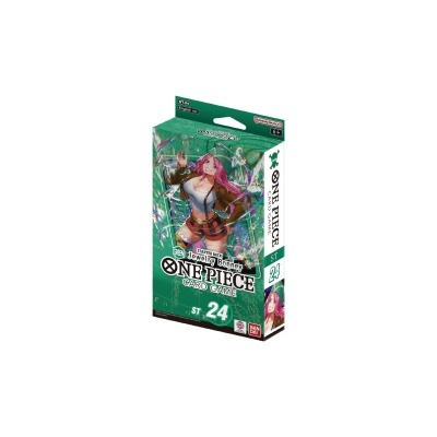 Pack de cartas ONE PIECE com personagem feminina e texto em verde