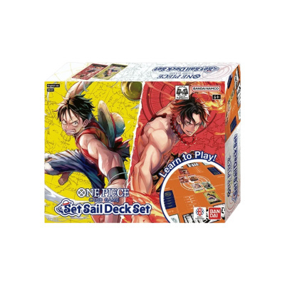 Caixa do jogo de cartas One Piece Set Sail Deck Set com personagens de anime e tabuleiro de jogo