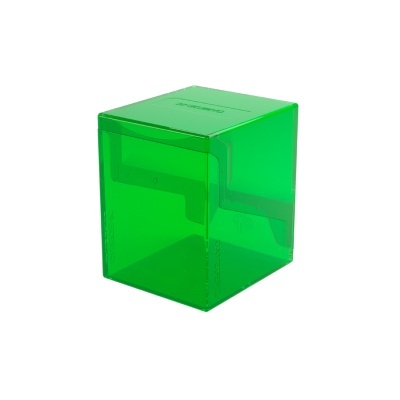 Cubo de plástico verde transparente com tampa e fecho