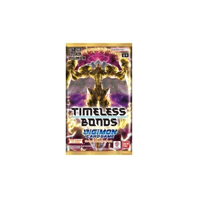 Pacote de cartas Timeless Bonds do Digimon Card Game com personagem dourado