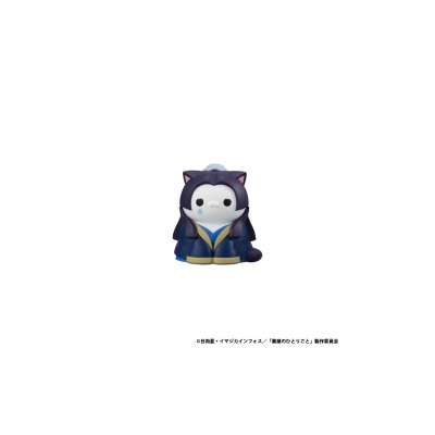 Figura de vinil com orelhas de gato e roupa azul