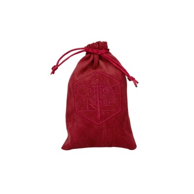 Saco de veludo vermelho com bordado Critical Role