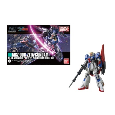 Kit MSZ-006 Zeta Gundam com figura e caixa com arte