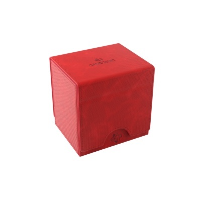 Caixa cúbica vermelha com textura de couro com texto CENTRALPEGASUS