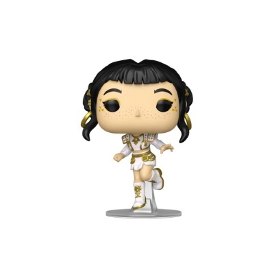 Figurinha Funko Pop de personagem com roupa branca e dourada