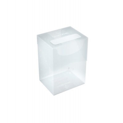 Caixa transparente cúbica em plástico rígido com tampa e fenda superior