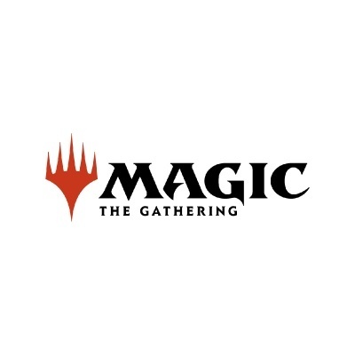 Logo do Magic: The Gathering com símbolo vermelho e texto preto