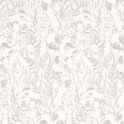 Papel de parede com padrão floral bege claro sobre fundo branco