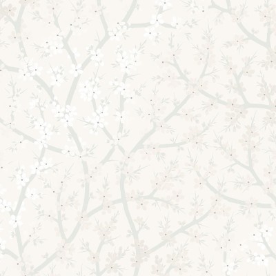 Papel de parede com padrão floral em tons neutros