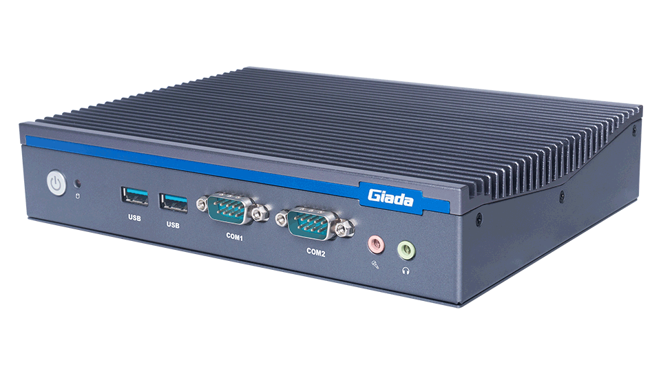 Computador MiniPC GIADA DF613-U1 i3-1315U 8GB DDR5 120GB NVME WIN 11 PRO Computador compacto Giada cinzento com portas USB, COM, botão de ligar e entradas áudio