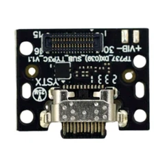 Dock Blackview Tab 13 Pro / TP737_DX(039)_SUB_TYP3C_V1.1 Placa eletrónica preta com conector metálico e texto branco
