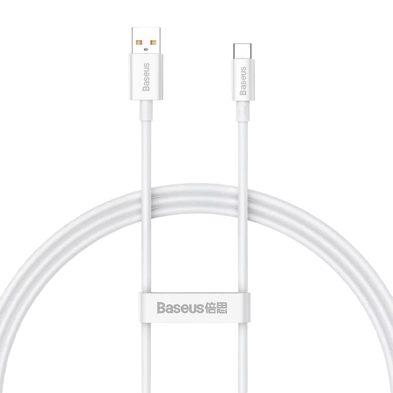 Baseus Superior USB-A p/ USB-C 100W 1m Cabo de dados USB tipo A para USB tipo C branco Baseus