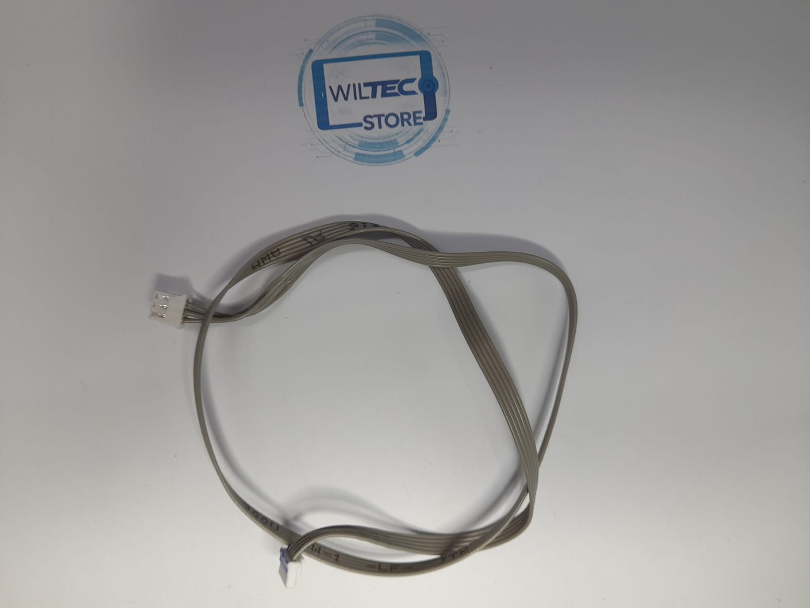 Cabo Flat Ribbon Interno Original Xiaomi – 4-Pinos Cabo plano cinzento com conectores transparentes e logotipo WILTEC STORE