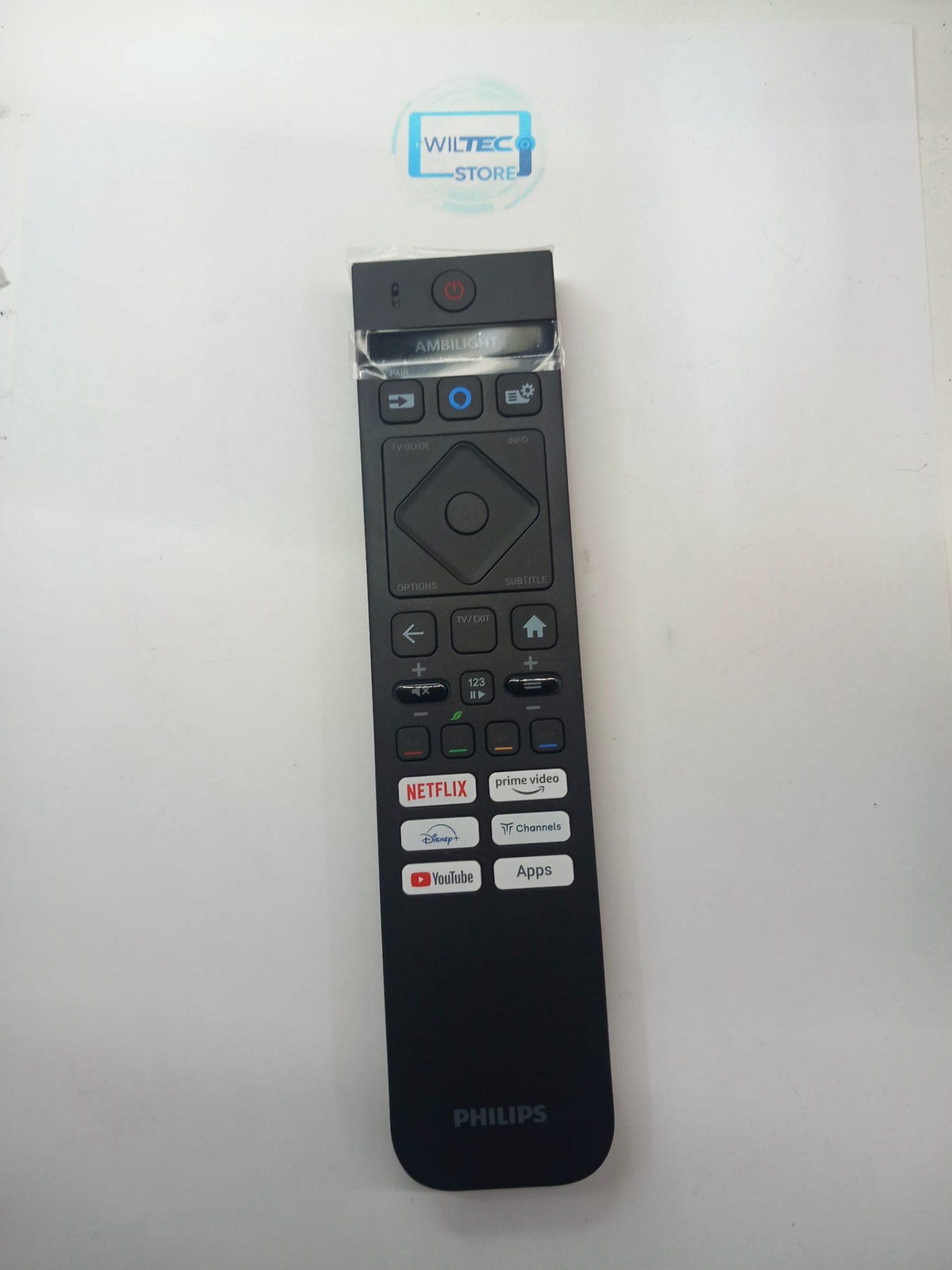 Comando LG 398GM10BEPHNE000CR Comando remoto preto PHILIPS com botões para serviços de streaming e funções multimédia