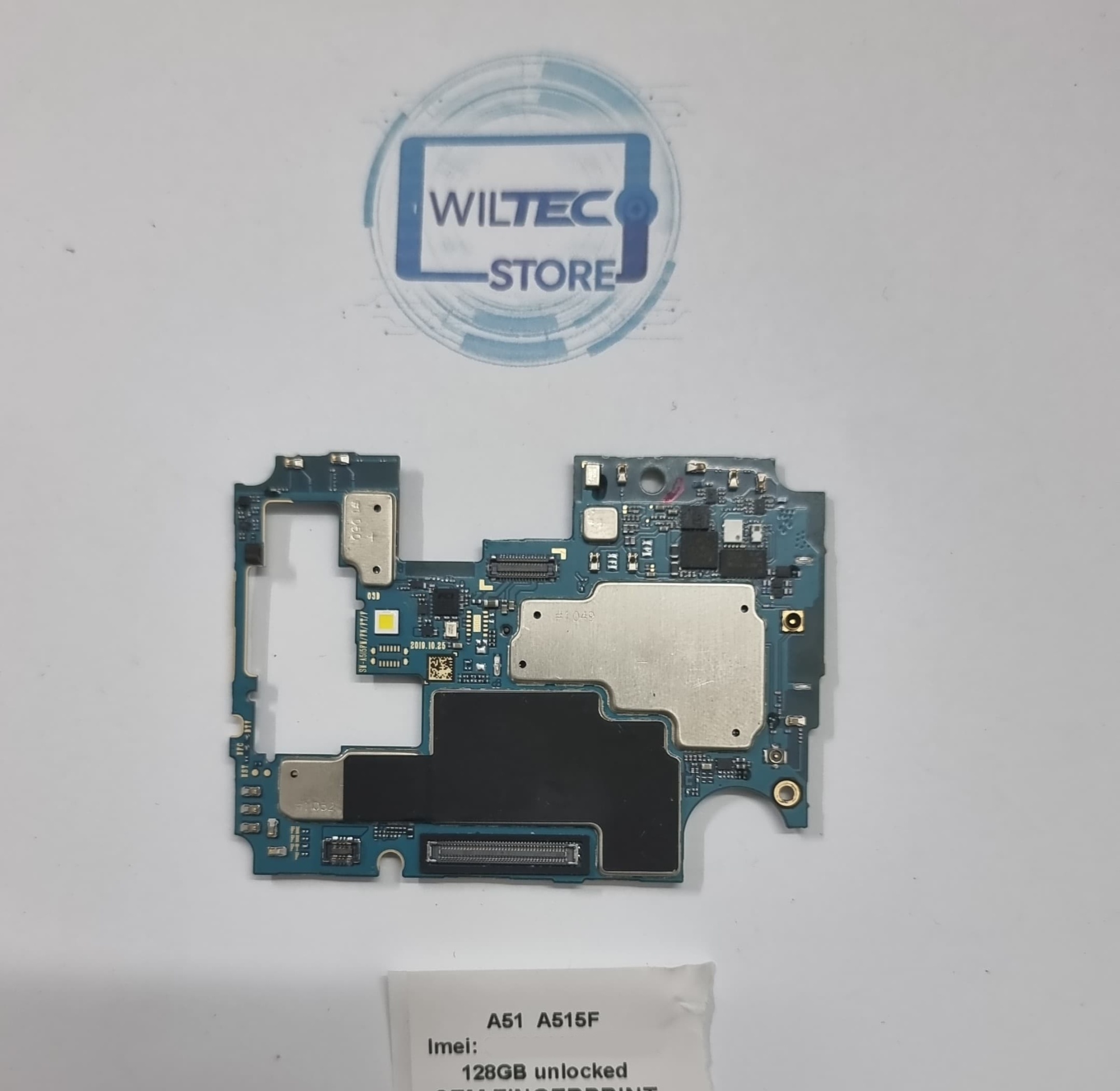 Motherboard Samsung Galaxy A51 (SM-A515F) – 128GB – Desbloqueada – Testada Placa-mãe eletrónica com etiqueta A51 A516F e selo WILTEC STORE