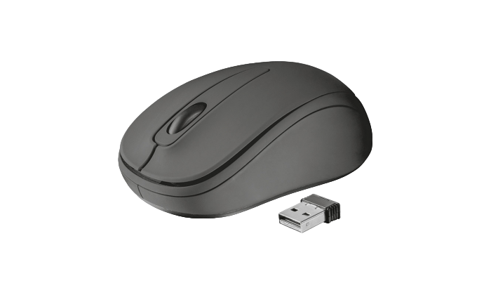 Rato Trust Ziva Wireless Preto Rato de computador sem fios preto com recetor USB pequeno