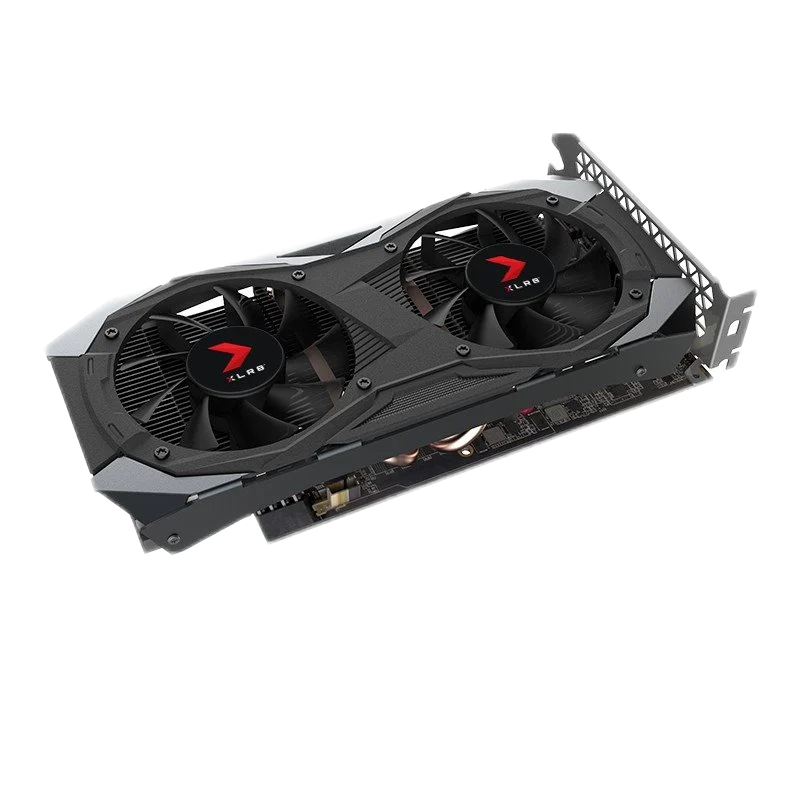 Placa Gráfica PNY GeForce GTX 1660 SUPER XLR8 Gaming Overclocked Edition 6GB GDDR6 Recondicionado Placa gráfica preta com dois ventiladores e logótipo XLR8