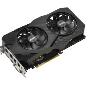 Placa Gráfica Asus Dual GeForce GTX 1660 EVO OC Edition 6GB GDDR5 Recondicionada Grade B Placa gráfica ASUS preta com dois ventiladores e interface PCIe