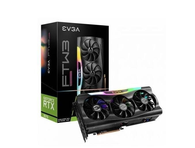 Placa Gráfica EVGA GeForce RTX 3070 FTW3 Ultra Gaming 8GB GDDR6 Recondicionado Grade B Placa gráfica EVGA GeForce RTX 3070 FTW3 com caixa