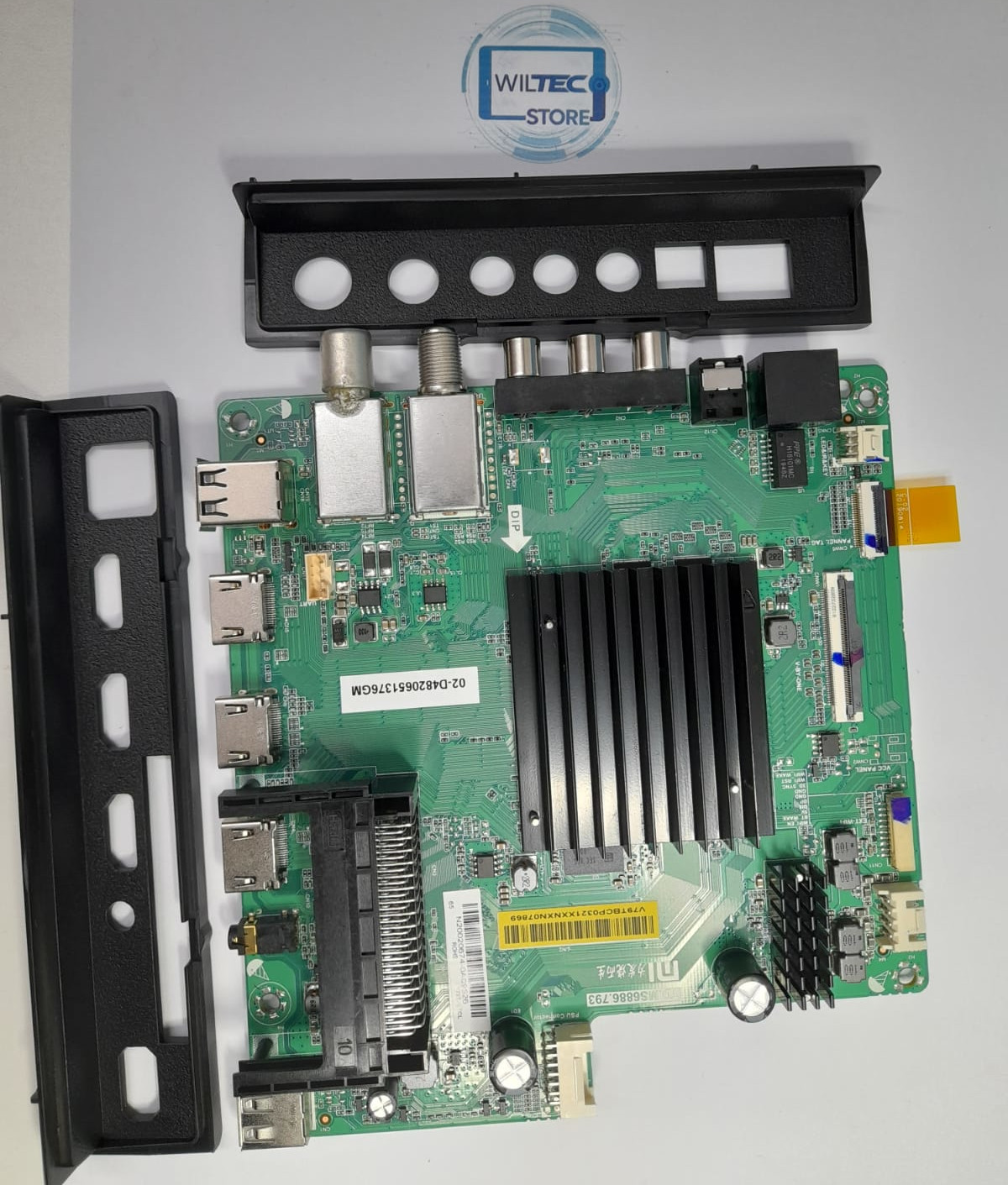 Original Xiaomi Placa Main Board MSB6867-V1 (TD.MS6886.793) para Mi TV 4S 65″ placa eletrónica verde com dissipadores metálicos e conectores, com autocolante WILTEC STORE