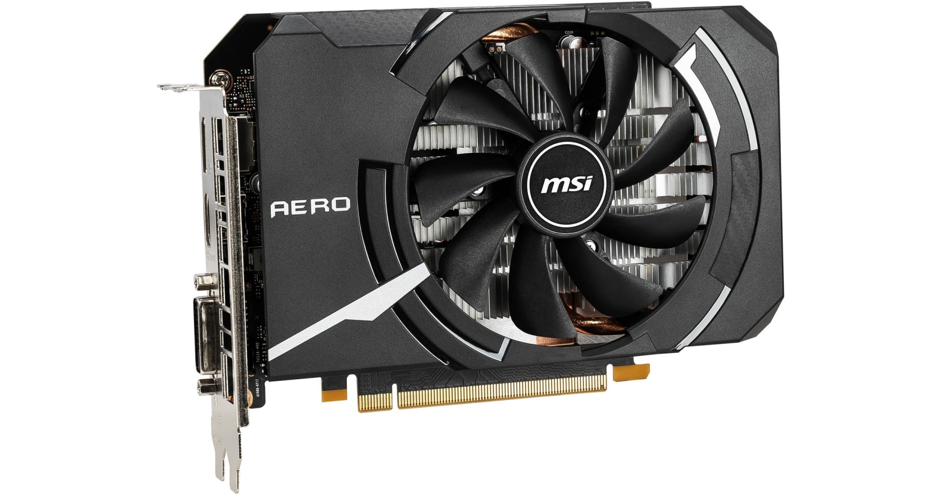 Placa Gráfica MSI GeForce GTX 1660 SUPER AERO ITX 6G OC GDDR6 Recondicionada Grade B Placa gráfica MSI AERO preta com ventoinha central e dissipador