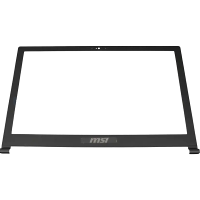 Moldura frontal preta para ecrã de portátil com logótipo msi