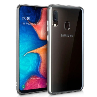 Smartphone Samsung preto com ecrã colorido e câmera dupla