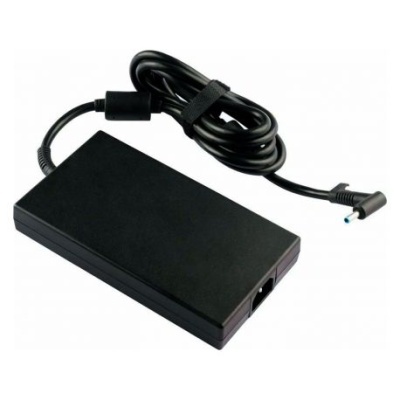 Carregador de computador portátil preto com cabo e conector