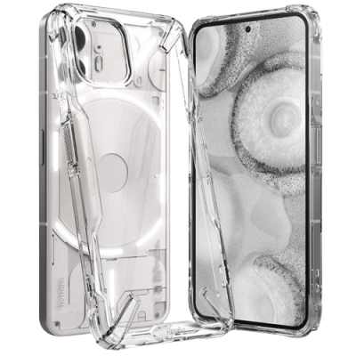 Capa protetora transparente para smartphone com telemóvel visível