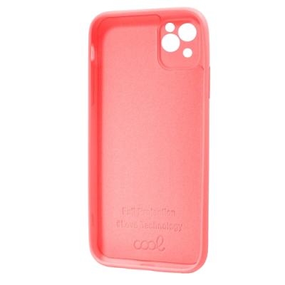 Capa de telemóvel rosa com texto em relevo