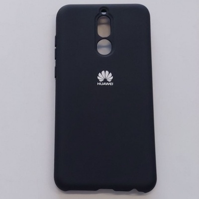 Capa preta para telemóvel Huawei com logótipo branco