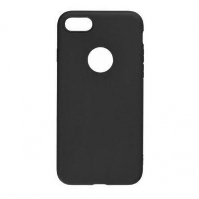 Capa preta para telemóvel com recortes para câmera e logo