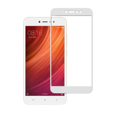 Smartphone branco com protetor de ecrã branco à frente