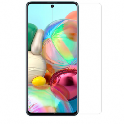 Smartphone com ecrã colorido e protetor de ecrã transparente ao lado