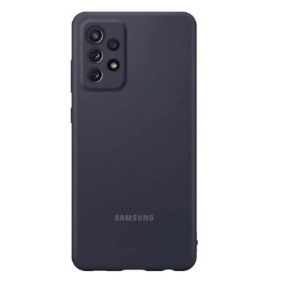 Smartphone Samsung preto com quatro câmaras traseiras e logótipo Samsung