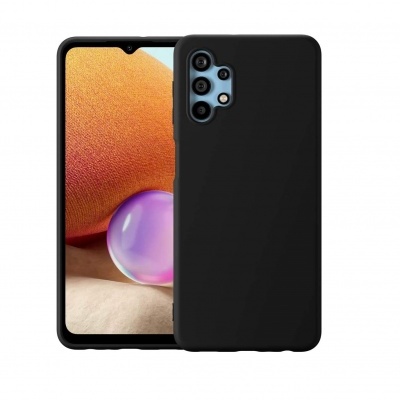 Smartphone com capa preta e ecrã colorido abstrato.