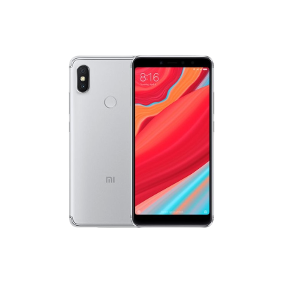 Smartphone Xiaomi prateado com ecrã colorido e sensor digital