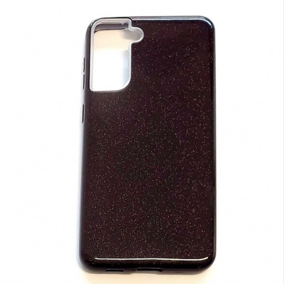 Capa preta brilhante para telemóvel sobre fundo branco