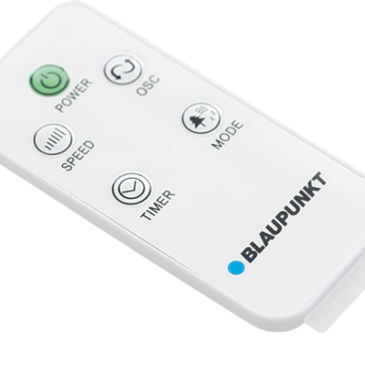 Comando remoto branco BLAUPUNKT com botões de funções diversas