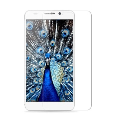 Smartphone branco com imagem de pavão no ecrã