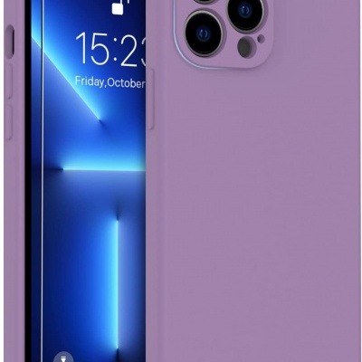 Capa lilás para smartphone com protetor de ecrã transparente